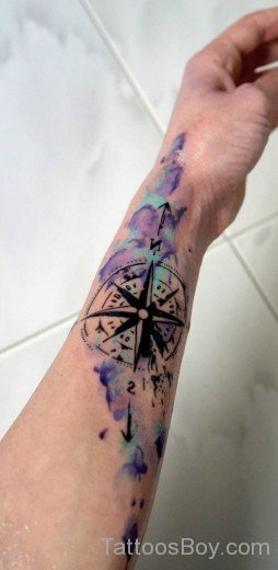 Wonderful Compass Tattoo On Arm