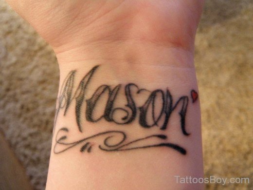Word Tattoo Design On Wrist