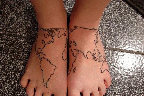 World Map Tattoo 