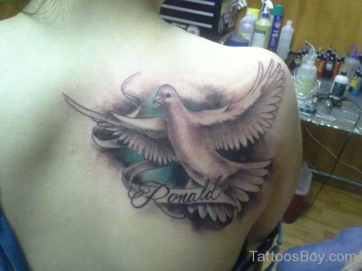 Amazing Dove Tattoo  On Back