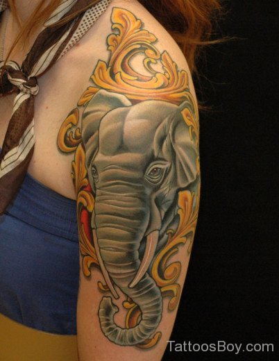 Attarctive Elephant Tattoo Design