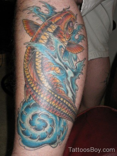Fish Tattoo Design On Leg 
