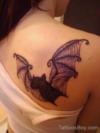 Bat Tattoo Design On Back