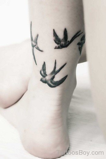 Bird Tattoo On Ankle