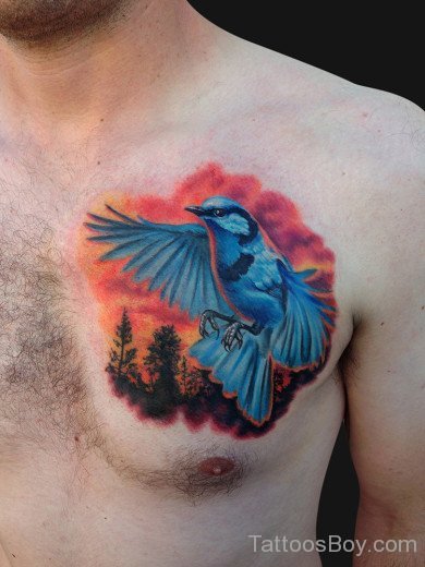 Bird Tattoo On Chest