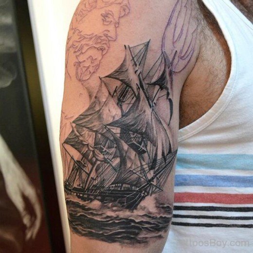 Stylish Ship Tattoo