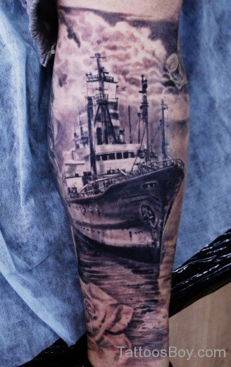 Boat Tattoo On Arm