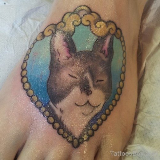 Cat Tattoo On Foot