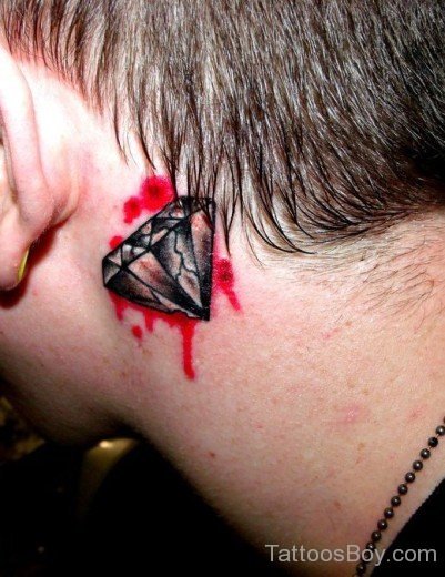 Diamond Tattoo Behind Ear