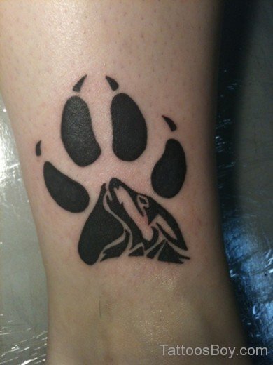Dog Paw Tattoo Design On Ankle