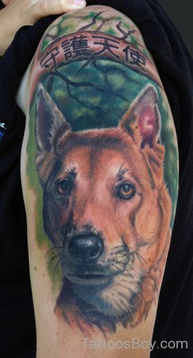 Dog Tattoo Design On Bocep