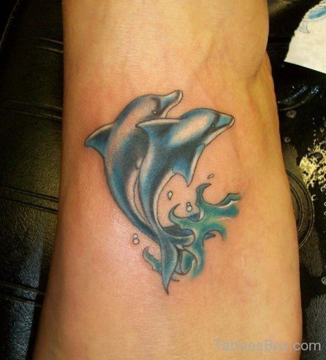 Dolphin Tattoo Design On Foot