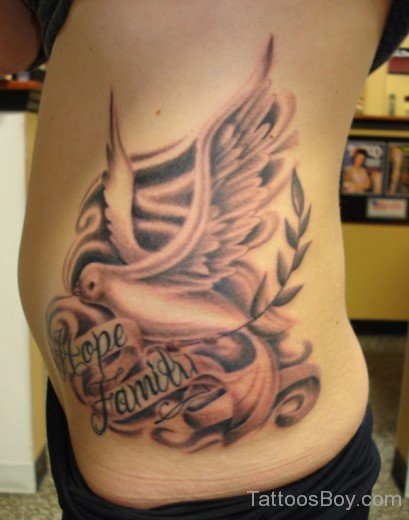 Dove Tattoo Design On Rib