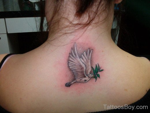 Dove Bird Tattoo On Back