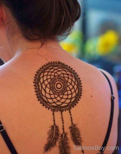 Dreamcatcher Tattoo Design On Back