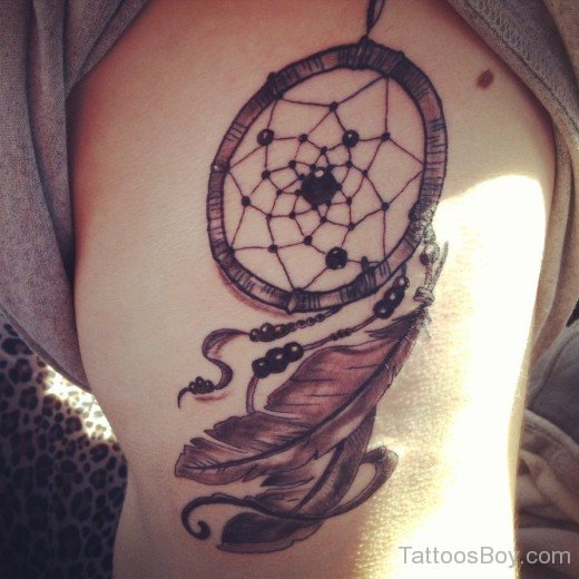 Dreamcatcher Tattoo Design On Rib