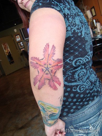 Elegant Starfish Tattoo On Shoulder