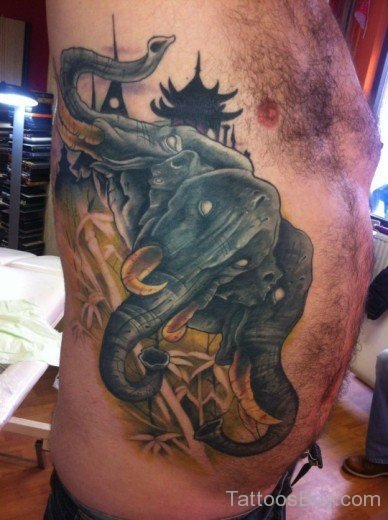 Elephant Tattoo On Rib