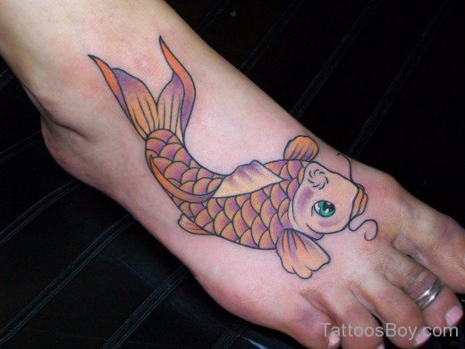 Fish Tattoo Design On Foot