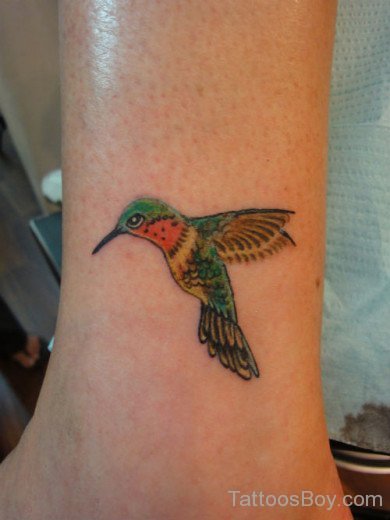 Hummingbird Tattoo On Ankle