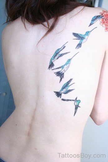 Hummingbird Tattoo Design On Back