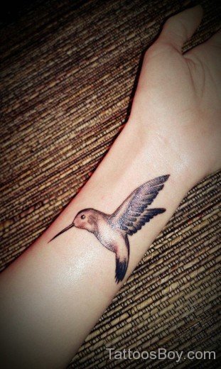 Hummingbird Tattoo On Wrist