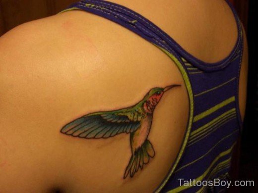 Hummingbird Tattoo On Shoulder