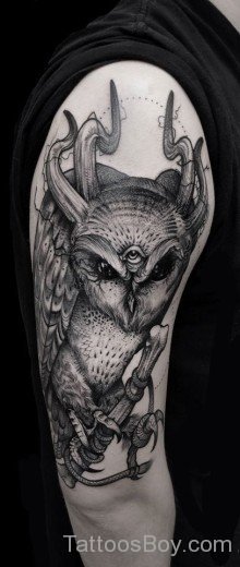 Owl Tattoo Design On Bicep