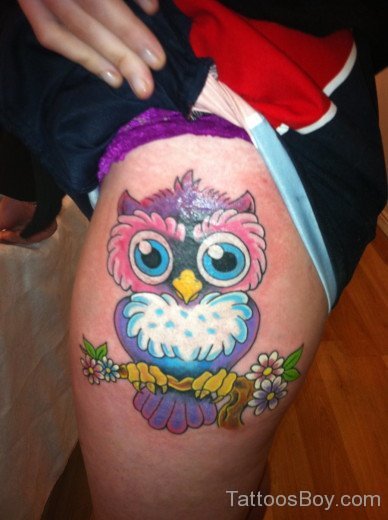 Owl Tattoo Design On Thigh