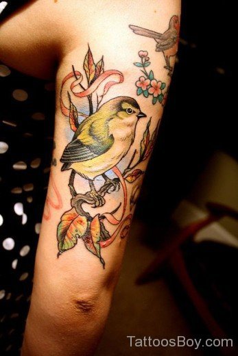 Sparrow Tattoo On Bicep