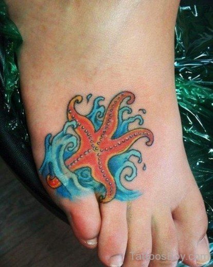 Starfish Tattoo On Foot 