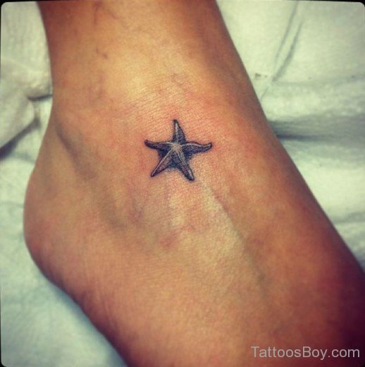 Starfish Tattoo Design On Foot 