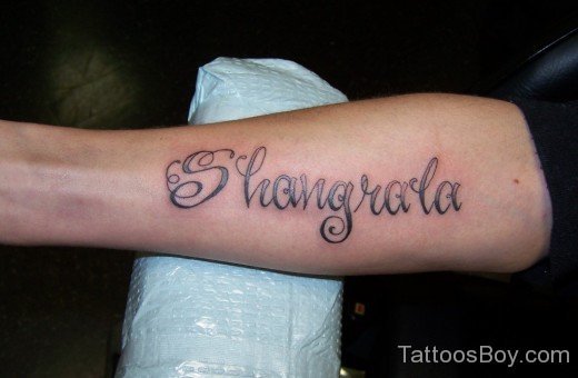 Word Tattoo Design On Arm