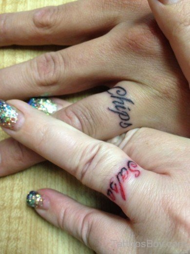 Word Tattoo Design On Finger