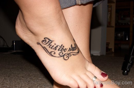 Word Tattoo Design On Foot