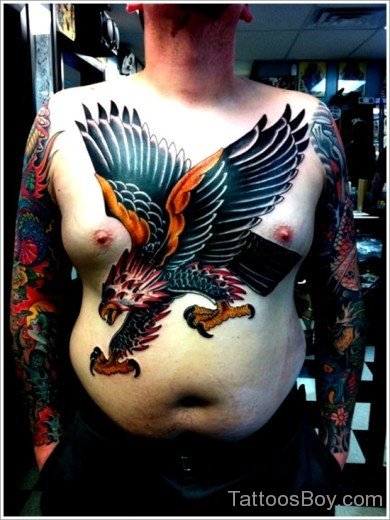 Amazing Eagle Tattoo Design On Chest