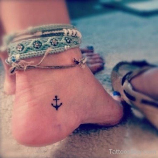 Anchor Tattoo On Foot