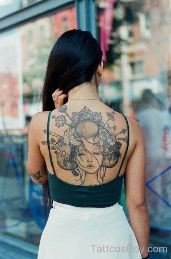 Awesome Geisha Tattoo