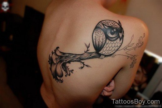 Owl Tattoo On Back 