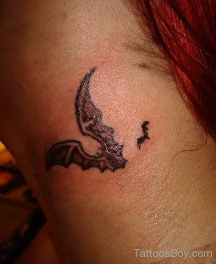 Bat Tattoo Design On Neck