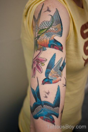 Bird Tattoo On Bicep