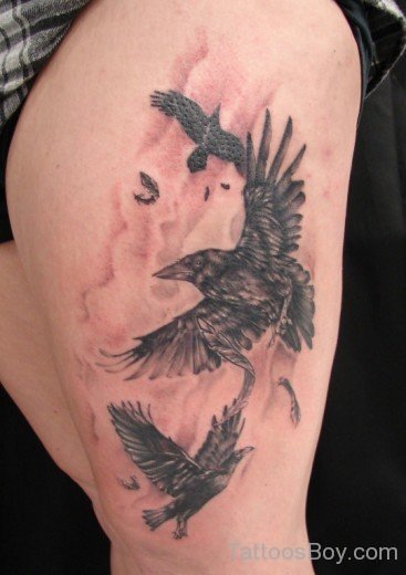 Bird Tattoo Design  On Thigh