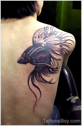 Black Fish Tattoo On Back