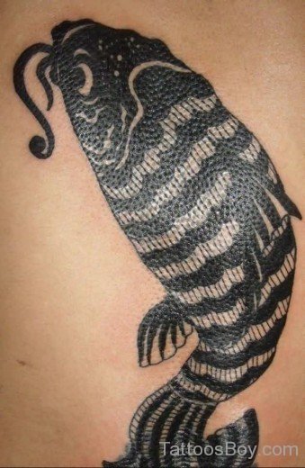 Black Ink Fish Tattoo Design 