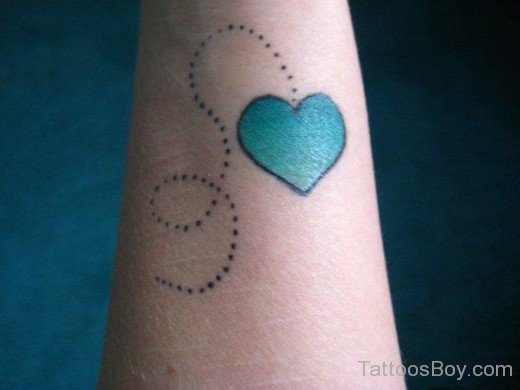 Blue Bouncing Heart Tattoo