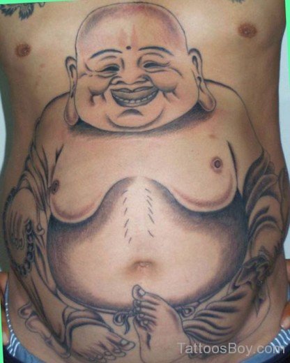 Buddha Tattoo On Stomach