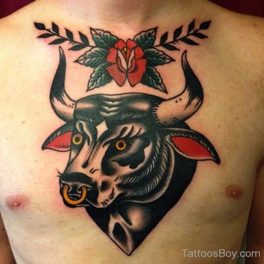 Bull Tattoo Design On Chest