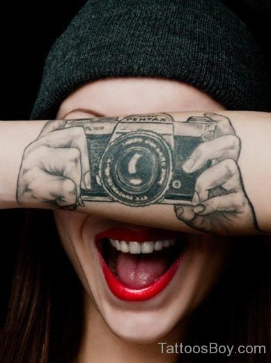 Camera Tattoo On Hand