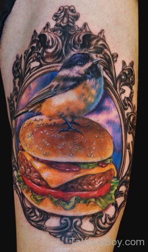 Cheeseburger Tattoo Design