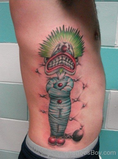 Clown Tattoo On Rib